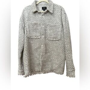 H & M Tweed Fringe Shacket, Medium (Oversized)